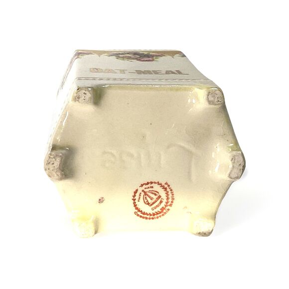 OAT-MEAL Vintage Canister Louis Czechoslovakia No Lid Early 20th Century 6" - Picture 6 of 7